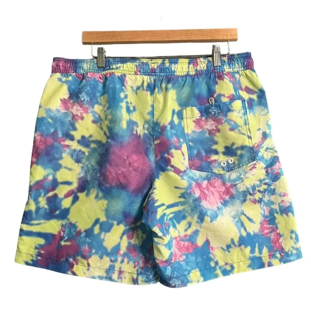 American Eagle Mens Swimming Trunks Retro Tie Dye Swim Board Shorts